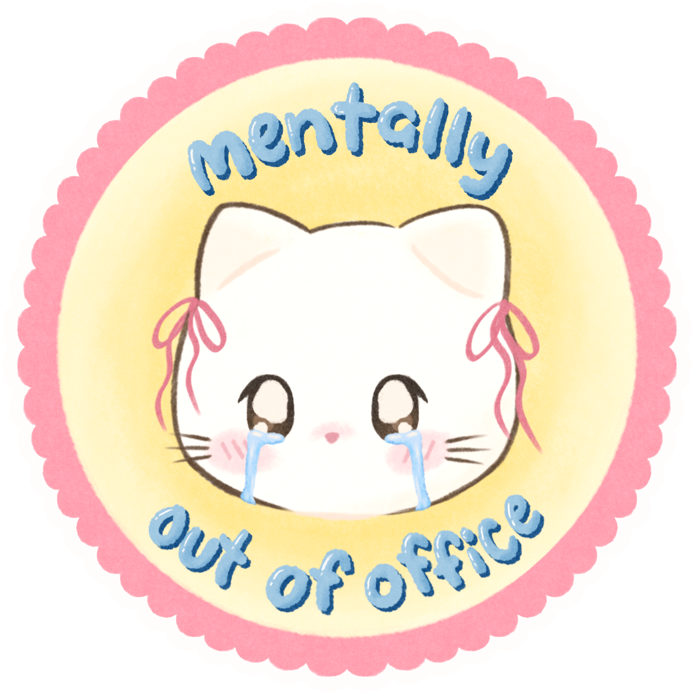 "mentally OOO" miji sticker