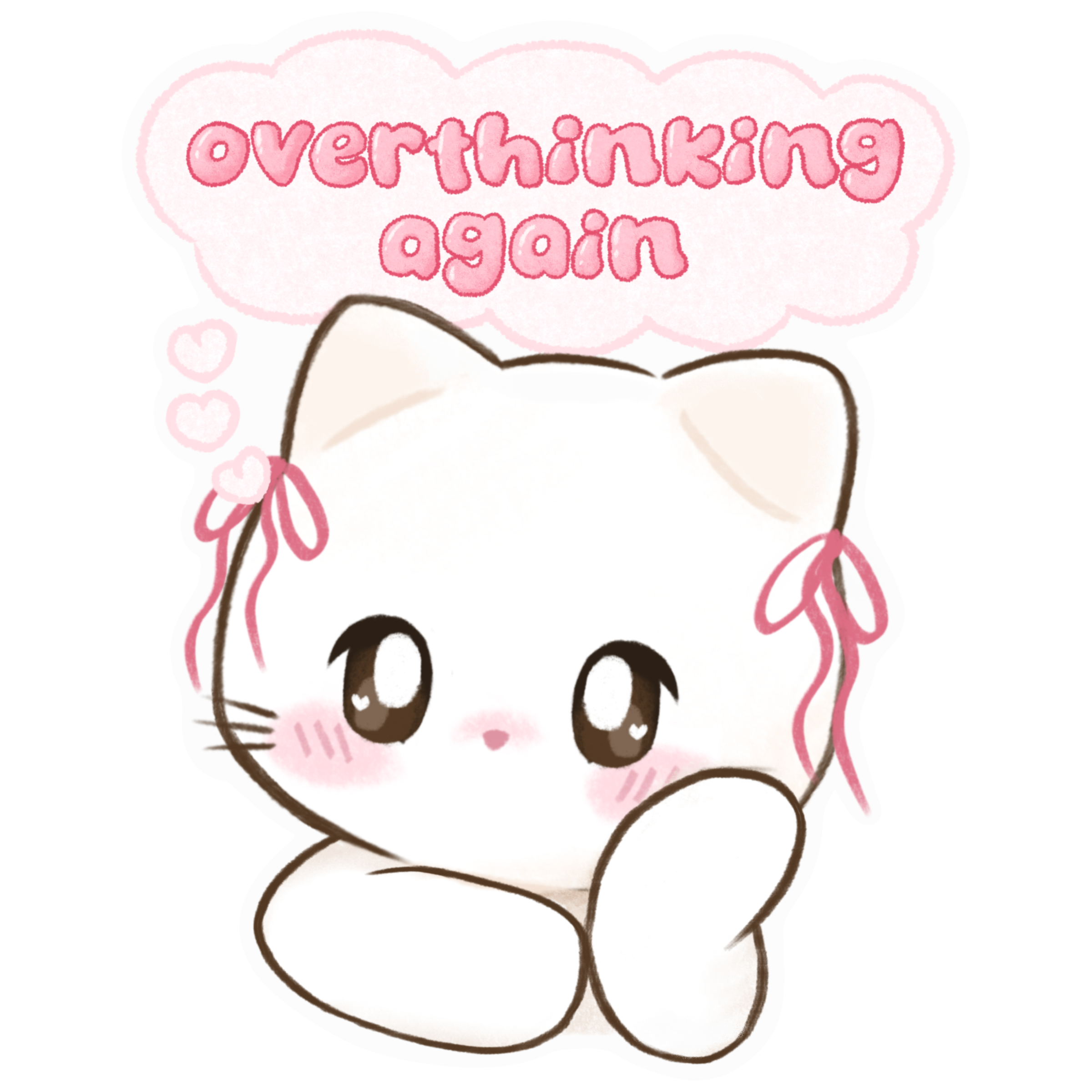 "overthinking again" miji sticker