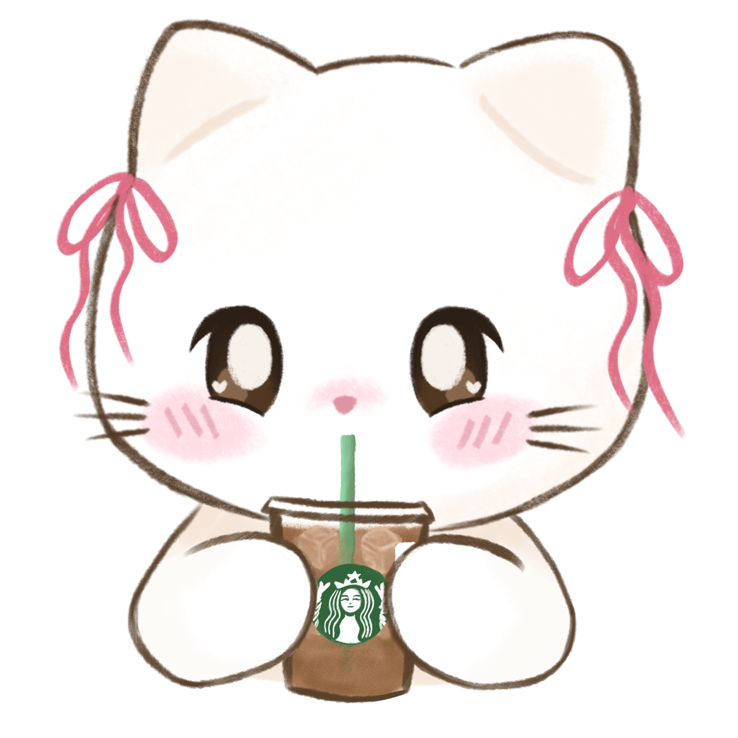 miji & iced coffee sticker